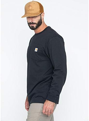 Мъжки t-shirt Свободно намаляване на Carhartt в тежка категория с дълъг ръкав и джоб