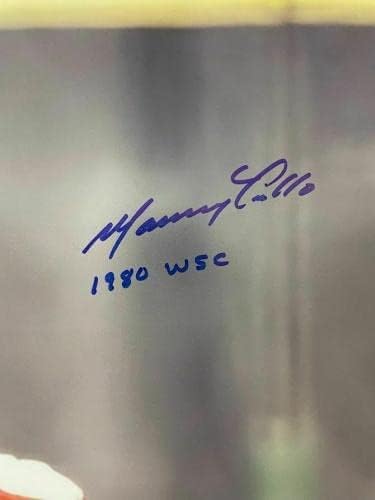 Мани Трилло с автограф и надпис 1980 WSC Phillies 16x20 снимка JSA - Снимки на MLB с автограф
