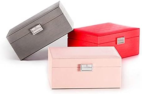 Кутия за съхранение на бижута с Голям Капацитет Slr Ковчег-Органайзер С Ключалка От Мека кожа, PVC Дървен Декоративен
