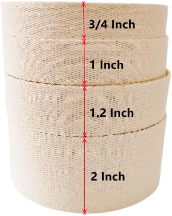 Abbaoww 11 Ярда естествена памучна лента с дължина 1 инч за усилване и стабилизиране на конци, шевни работи, производство