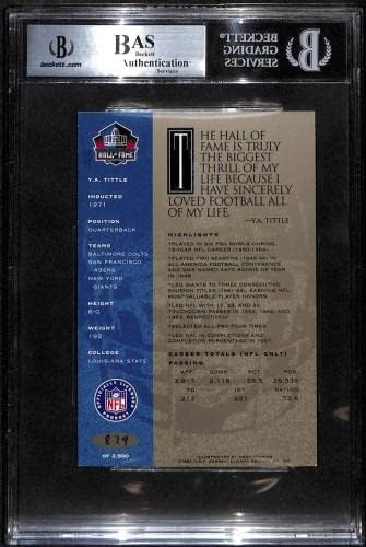 #103 Y. A. Tittle - 1998 Футболни картички Ron Mix HOF Platinum Autos (Звезда), футболни топки БГД с автограф