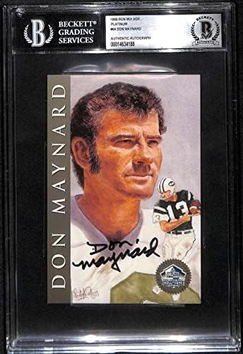 #64 Дон Мейнард - 1998 Ron Mix HOF Платина Футболни картички Autos (Звезда) оценката на БГД Футболни топки С автографи
