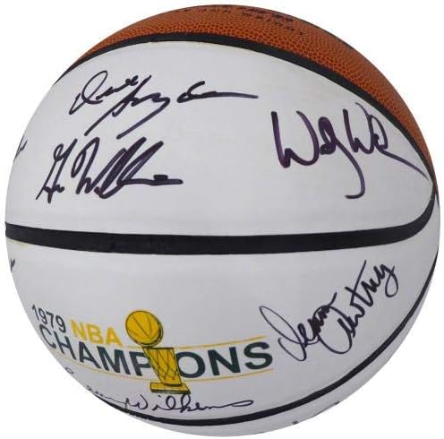 Баскетболни Топки с множество Автографи на Шампионите на НБА 1978-79 г. Сиатъл суперсоникс се С 9 Надписи, включително