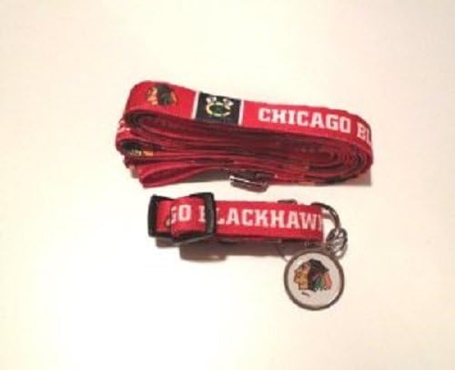 РАЗХОД на домашен любимец ХЪНТЪР Chicago Blackhawks (включва Яка, Каишка, информация, етикет), X-Small