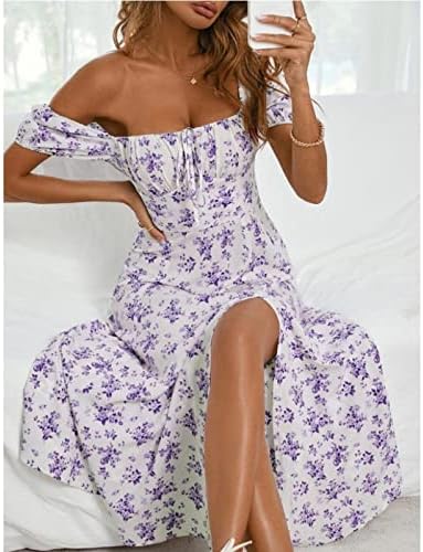 FQZWONG Летни Рокли за Жените 2023 Елегантни Вечерни Модни Клубни Дълги Sundresses Модни Макси Секси Плажни Дрехи за Почивка на Курорт