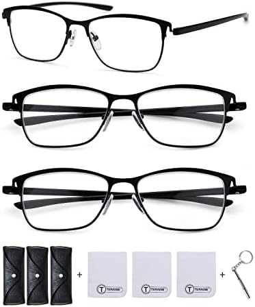 Мъжки слънчеви Очила за четене TETAISE, 3 опаковка, ултра-леки Очила за четене със Синя Светлина, Гъвкави Компютърни