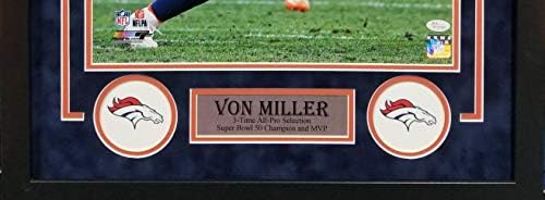 Фон Милър Denver Broncos Подписа Автограф, Снимка в рамка На Поръчка Замшевая Рогожка 23x29 Фотография, Сертифицирана от JSA