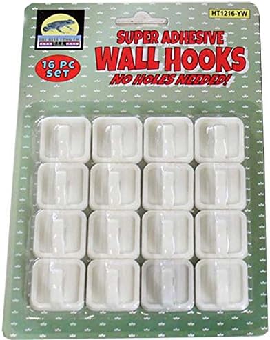 Сверхклеющиеся стенни куки ToolUSA, 16 броя В опаковка: HT-HT1216-YW