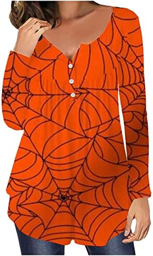 Crewneck Хенли Тениски С дълъг ръкав за момичета-Юношески Фестивал за Хелоуин Хол Сладък Плиссированный Жилетка Блузи,