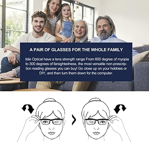 tide Оптични Очила за Четене с Регулируем Фокус, Очила за нощно Виждане с Циферблат, Очила за Късогледство с Диоптриями