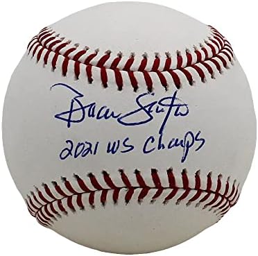 Брайън Сниткер подписа Официален бейзболен договор Атланта Брейвз Роулингс от Бяла МЕЙДЖЪР лийг бейзбол с надпис WS Champs 2021 - Бейзболни топки с автографи