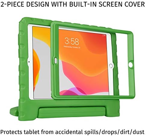 Детски калъф HDE за iPad 9-то поколение с вградена защита на екрана, устойчив на удари калъф за iPad 10.2 инча с дръжка-стойка