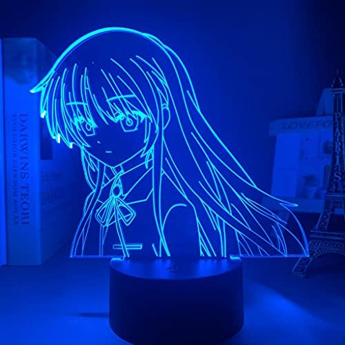 TFJS Голям Размер 3D Аниме Лампа Емилия Re Zero лека нощ за Детска Спалня Декор Led лека нощ, Подарък За Рожден Ден Waifu Manga Re Zero led Лампа (Цвят: B)