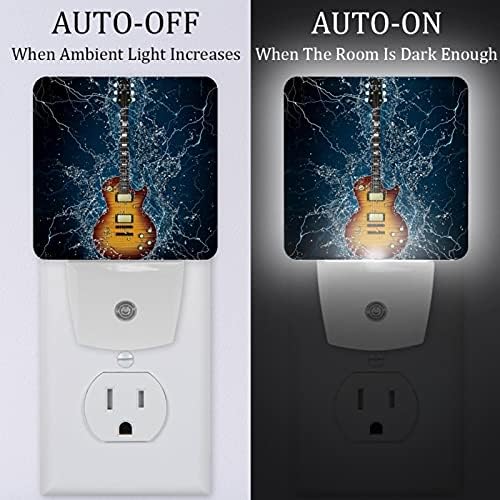 LORVIES Електрическа китара във Водата, Plug led нощна светлина с Автоматичен Сензор от Здрач до Зори, Декоративна Нощна