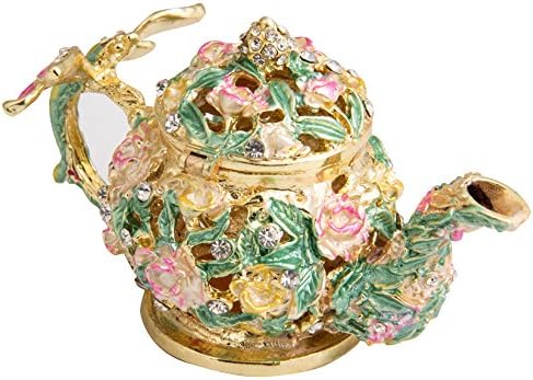 QIFU-Ръчно Рисувани В Стил Эмалированного Чайника, Декоративна Навесная Кутия За Бижута, Уникален Подарък За Дома
