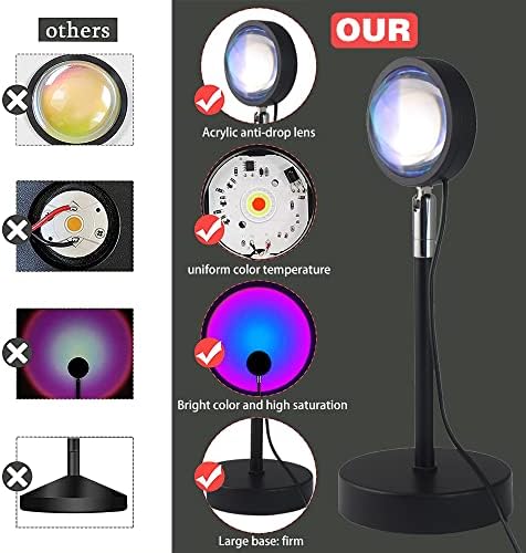 16 Цветен Залез Нощна Светлина на Лампата на Проектора, което променя цветовете на Дъгата, с Дистанционно Управление