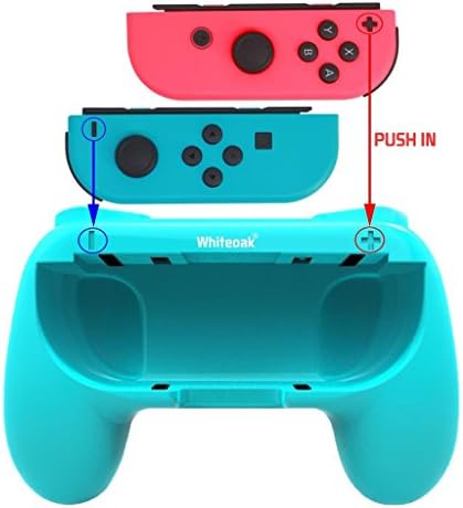 Ръкохватка от бял дъб, съвместими с Nintendo Switch Joy Cons, [Обновена версия на] Износоустойчива комплект ръкохватка за контролер, 2 опаковки (жълт)