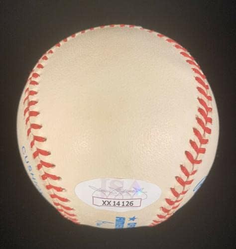 НАЧАЛОТО на Сингъл на Дерек Джетера Ню Йорк Янкис с официален Автограф Ела Будига в бейзбола JSA - Бейзболни топки с