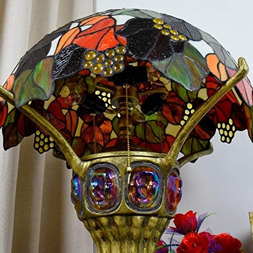 Настолна лампа от витражного стъкло ръчна изработка, Настолна Лампа от витражного стъкло Tiffany, Благородна Голяма Всекидневна,