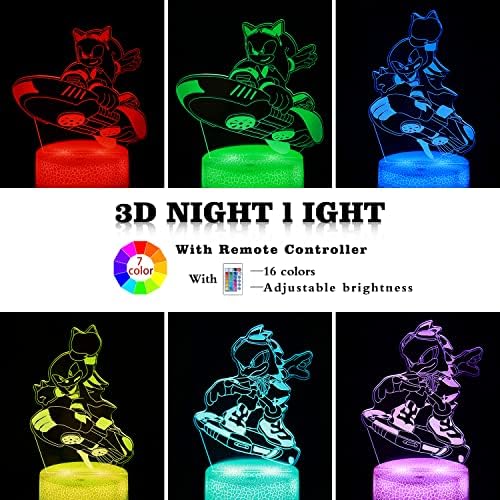 AMWGIMI 3D Звук Аниме Иллюзионный Лампа, с дистанционно управление, Нощни лека нощ за деца-3 Pattern16, което променя