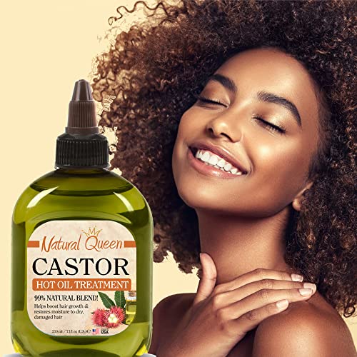 SFC Natural Queen Castor Hot Oil Treatment 7,1 грама - Овлажняващ агент с горещо олио за суха, Изтощена коса с Натурален