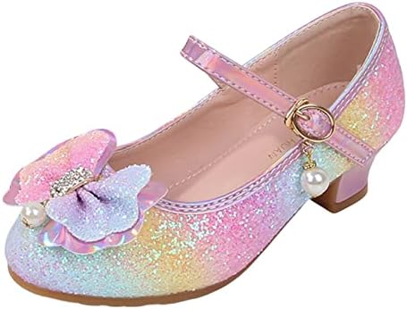 Qvkarw/ Детски обувки; Модни обувки на Принцесата на равна подметка с лък и перли; Детска Малката Кожена обувки подметка;