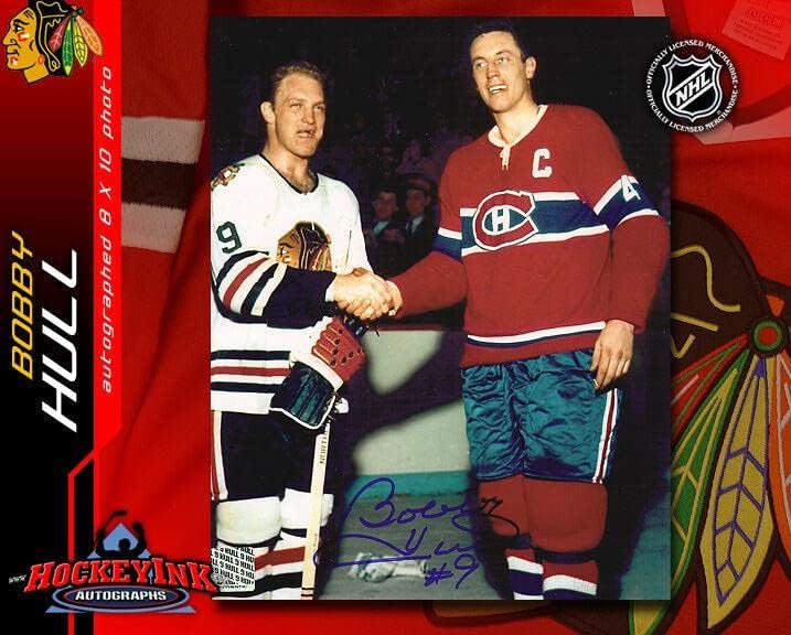 Боби Хъл ПОДПИСА снимка Чикаго Блекхоукс 8 x 10 - 70036 - Снимки на НХЛ с автограф