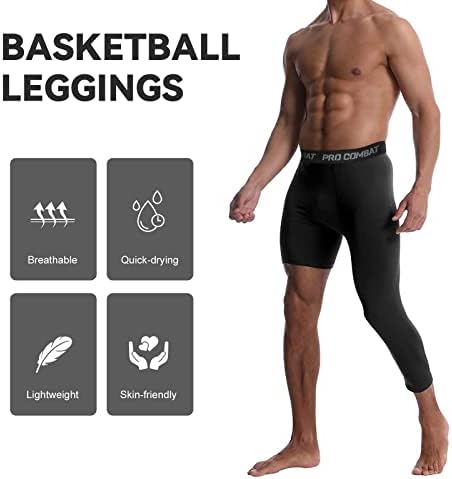 Панталони компресия пакет 3 мъжки един мач баскетбол 3/4 чорапогащник гамаши спортни бягане чорапогащник една база краката