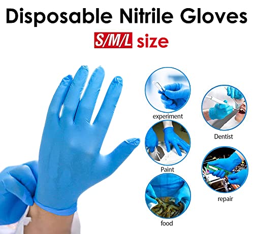 За еднократна употреба Нитриловые изпита ръкавици AdvanCare ANBM10014, Без прах и латекс, Медицински консумативи (Сини,