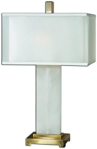 Краен 26136-1 Лампа Athanas от Алабастър, Бял