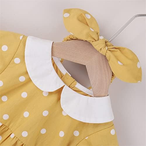 Xbgqasu/Гащеризон на Точки с къси ръкави за новородени Момичета, комплект дрехи от 2 теми, Пролетно облекло за Малки момичета (Жълто, 9-12 месеца)