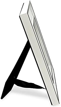 Рамка за снимки Исаак Jacobs 4x6 Бяла с черна рамка (вертикална и хоризонтална) с двойна рамка и мольбертом от черен плат, за монтаж на стена, предназначен за настолен мо?