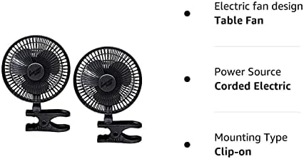Comfort Zone CZ6C 6-Инчов 2 платна стационарен fan (черен, 2 вентилатора)