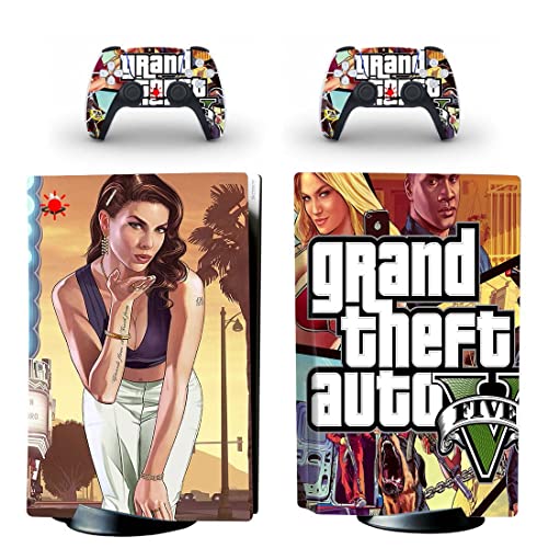 За PS5 ДИСК С играта Grand GTA Theft And Auto Стикер на корицата на PS4 или PS5 За конзолата PlayStation 4 или 5 и контролери