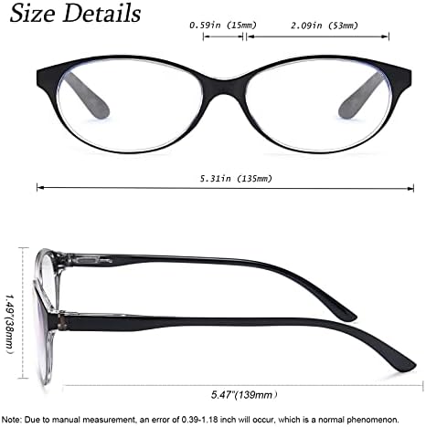 YTDBNS 4-Pack Очила за четене за жени - Сини Светозащитные очила за четене с Прозрачни Лещи, очила за четене в стил Котешко