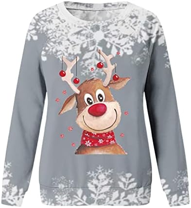 Весела Коледа, Свитшот за Жени, Цветен Блок Тениска с изображение на Елен Лос, Коледен Пуловер с Дълги Ръкави и Принтом