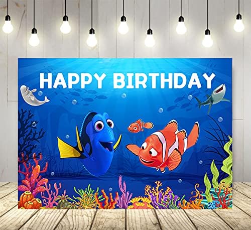 Син Фон под морето за парти по случай рожден Ден, 70,8x47,2 в Стила на Немо В Търсене на Dori, Банер за детската Душа