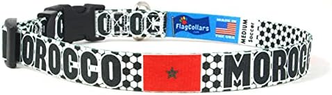 Нашийник за кучета | Футбол |Футбол / Futbol | Флаг Мароко | Xtra Large, Голям, Среден, малък, Много Малък | Произведено