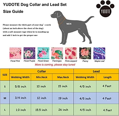 Набор от Греди и каишки за кучета YUDOTE, Яки с цветен Модел, Регулируема Найлонов нашийник за кучета от женски и мъжки
