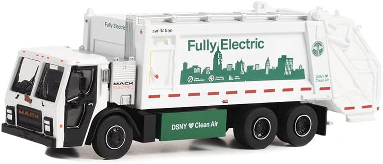 Greenlight 45170-C S. D. Trucks Series 17 - 2021 Електрически боклукчийски камион със задно погрузчиком Мак LR - Отдел канализация на Ню Йорк DSNY Изцяло електрически в мащаб 1/64