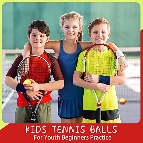 24 Бр. Червени топки за Тенис за деца, 75% Ниска степен на сгъстяване, 3 Тенис топката на Едро за начинаещи, Тренировъчен