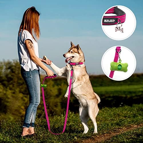 Комплект светлоотразителни меки каишки и греди azuza за кучета, здрав, много безопасен и удобен за малки и големи кучета