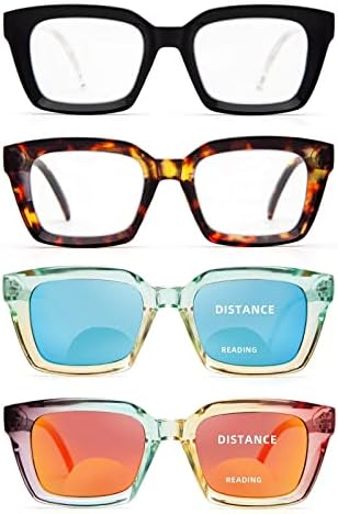 LianSan Опра Style Бифокални Очила за Четене за Жени с Пружинным тръба на шарнирна Връзка Модни Дамски Горни Прозрачни