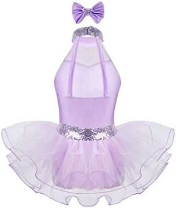 YUUMIN/Блестящо Трика За Момичета, Балетное Рокля-Пакет от Окото на Материал За Каране На Кънки На лед, Детска Рокля