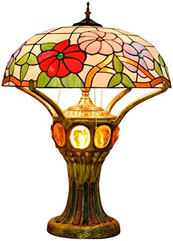 Ретро Декоративна Настолна лампа за Прикроватной нощни Шкафчета, в хола от Витражного стъкло Tiffany, Настолна лампа