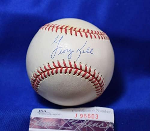 Джордж Келл JSA Coa Автограф Подписан OAL Американската лига бейзбол