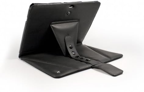 Триосно калъф от естествена кожа Tuff-Luv за Samsung Galaxy Tab 10.1 Черно E5_14