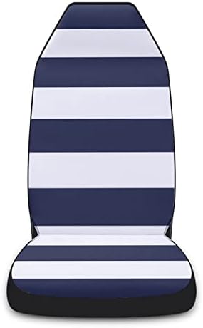 YOUNGKIDS Дизайн в морската ивица (тъмно синьо и бяло), Покривала за автомобилни седалки с принтом, Комплект от 2 теми,