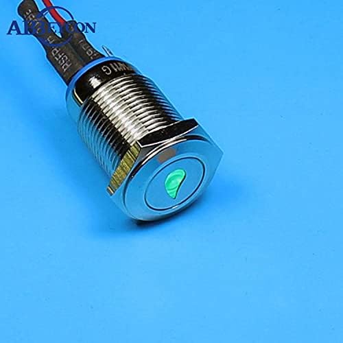 Маслен прекъсвач с плоска кръгла глава TY 1643Z 16 мм, с фиксиране и led осветление - Цвят (цветът на: 12 В син светодиод)