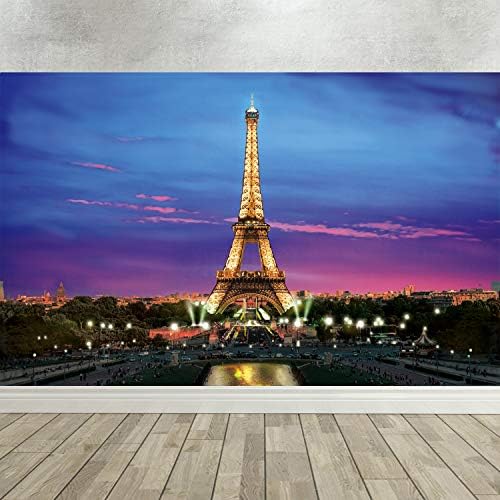 Париж-Айфеловата Кула на Фона на Банер Фон Фотобудка Подпори, Париж Нощен Вид на Реквизит Фон За Снимки Банер 6 х 3,6